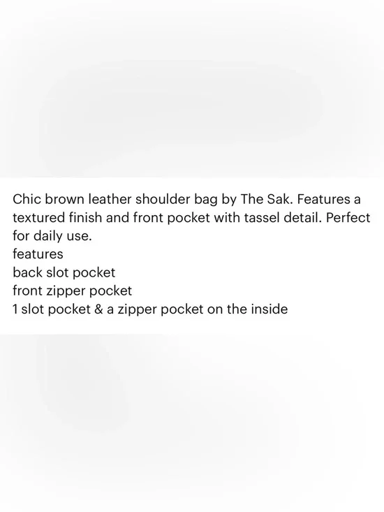 The Sak Brown Iris Leather Shoulder Bag - Picture 6 of 6